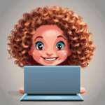 girl typing on laptop